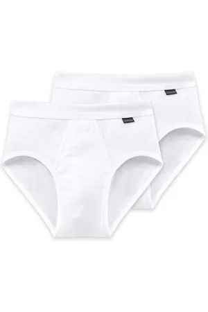 Schiesser Kalsonger 2P Essentials Fine Rib Sports Briefs Vit bomull Large Herr