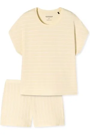 Schiesser Just Stripes Short Pyjamas Vanilj bomull 36 Dam