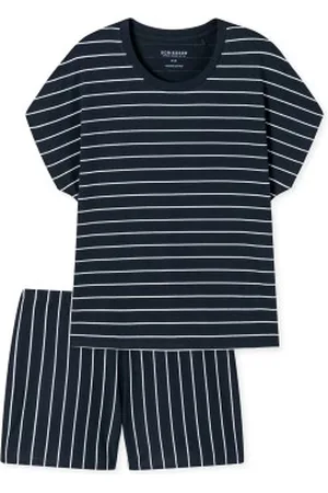 Schiesser Just Stripes Short Pyjamas Marin bomull 36 Dam