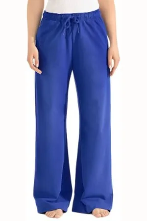 Bread & Boxers Bread and Boxers Wide Leg Lounge Pant Blå ekologisk bomull X-Small Dam