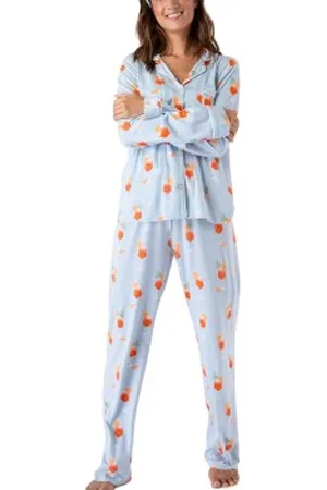 P.J.Salvage Playful Prints Long Pyjamas Blå Mönstrad Large Dam
