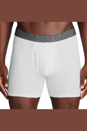 Under Armour 3P Perfect Cotton 6in Boxer Vit Medium Herr