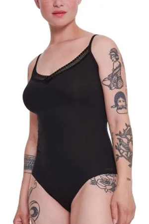 Sloggi GO Ribbed Bodysuit Svart bomull X-Small Dam
