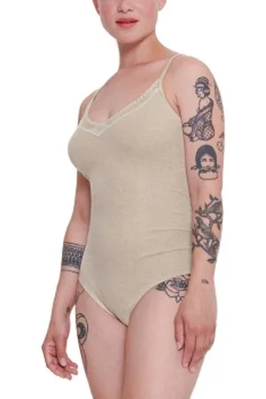 Sloggi GO Ribbed Bodysuit Elfenben bomull X-Small Dam