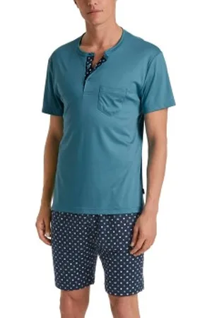 Calida Relax Choice 3 Short Pyjamas Blå/Blå bomull Small Herr
