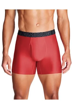 Under Armour Kalsonger 3P Performance Tech Solid 6in Boxers Röd polyester Large Herr