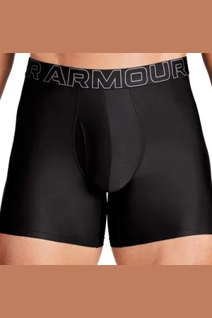 Under Armour Kalsonger 3P Performance Tech Solid 6in Boxers Svart polyester Small Herr