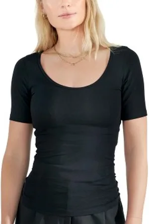 Bread & Boxers Bread and Boxers T-Shirt Scoop Neck Svart ekologisk bomull Large Dam