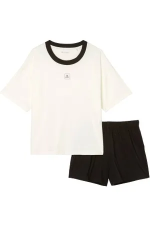 Marc O’ Polo Marc O Polo Organic Cotton Short Pyjama Set Vit/Svart bomull X-Small Dam
