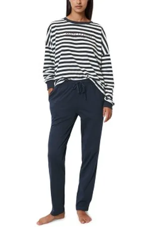 Marc O’ Polo Marc O Polo Women Pyjama Set Vit/Marin bomull Large Dam