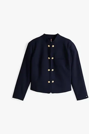 Tommy Hilfiger Curve Slim Fit Mandarin Collar Blazer