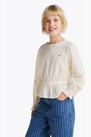 Tommy Hilfiger Ruffle Dobby Blouse