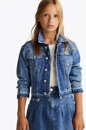 Tommy Hilfiger Frayed Relaxed Denim Trucker Jacket