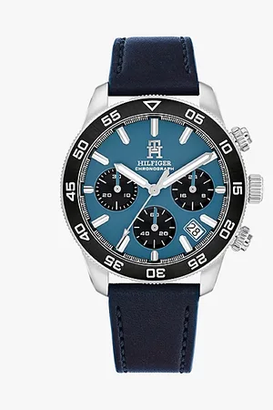 Tommy Hilfiger Blue Leather Strap Chronograph Watch