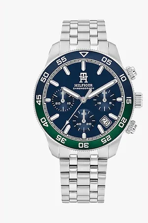 Tommy Hilfiger Stainless Steel Ombré Bezel Chronograph Watch