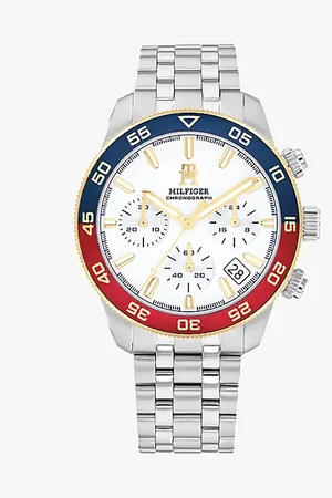Tommy Hilfiger Stainless Steel Ombré Bezel Chronograph Watch