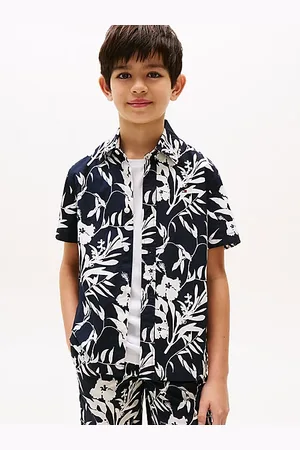 Tommy Hilfiger Floral Print Poplin Short Sleeve Shirt