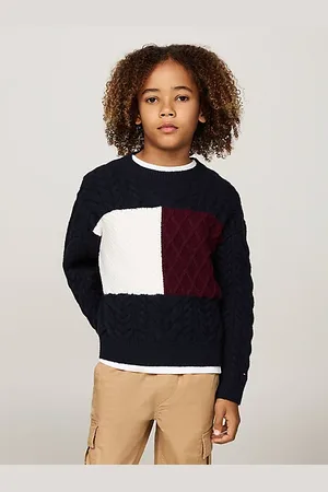 Tommy Hilfiger Colour-Blocked Cable Knit Jumper