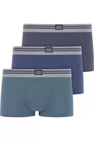 Jockey Kalsonger 3P Cotton Stretch Short Trunk Blå bomull Large Herr
