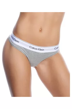 Calvin Klein Trosor Modern Cotton Thong Gråmelerad Medium Dam