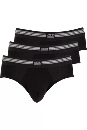 Jockey Kalsonger 3P Cotton Stretch Brief Svart bomull Large Herr