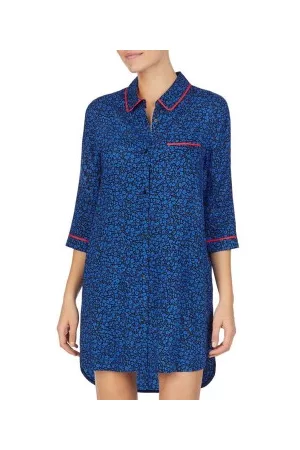 DKNY DKNY Color Theory Sleepshirt Blå Mönstrad viskos Medium Dam