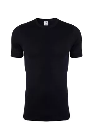 Dovre Rib T-Shirt Svart bomull Large Herr