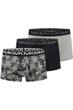 Michael Kors Kalsonger 3P Stretch Factor Trunks Grå/Svart bomull Large Herr