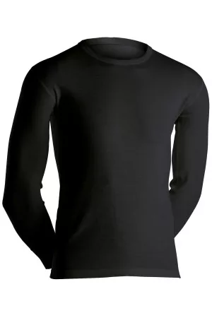 Dovre Long Sleeve Wool Crew Neck Svart merinoull Large Herr