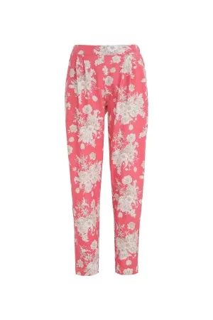 Damella Flower Cotton Pyjama Pants Rosa Mönstrad bomull Medium Dam