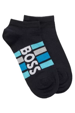 HUGO BOSS Strumpor 2P Stripe Cotton Ankle Socks Mörkblå Strl 39/42