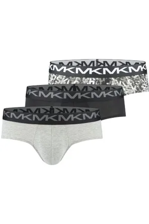 Michael Kors Kalsonger 3P Fashion Low Rise Brief Grå/Svart bomull Large Herr