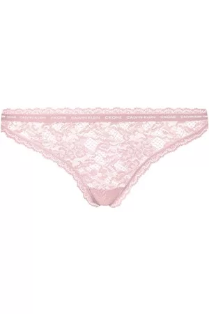 Calvin Klein Trosor CK One Lace Thong Ljusrosa nylon Large Dam