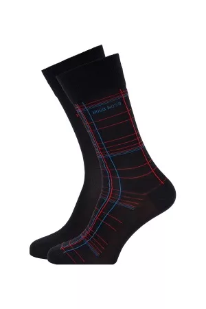 HUGO BOSS Strumpor 2P Logo Mercerized Cotton Sock Mörkblå Strl 39/42