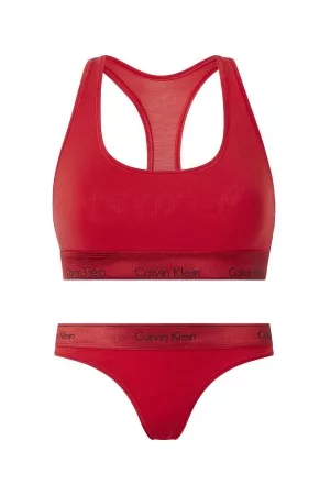 Calvin Klein Trosor Modern Cotton Metallic Set Röd Small Dam