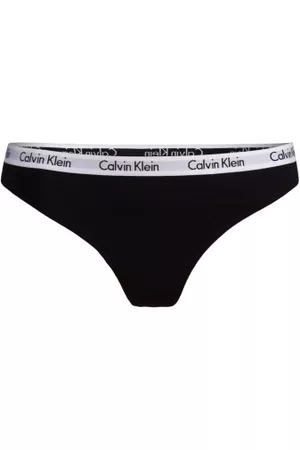 Calvin Klein Trosor Carousel Thong Svart bomull Medium Dam