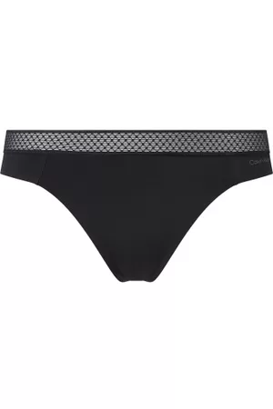 Calvin Klein Trosor Seductive Comfort Thong With Lace Svart Large Dam