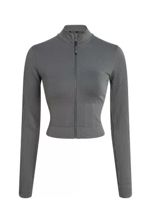 Calvin Klein Sport Seamless Zip Up Jacket Grön polyamid Large Dam