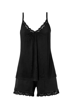 Trofé Trofe Boxer Pyjama Svart viskos Medium Dam