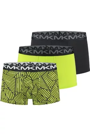 Michael Kors Kalsonger 3P Stretch Factor Trunks Svart/Gul bomull Medium Herr