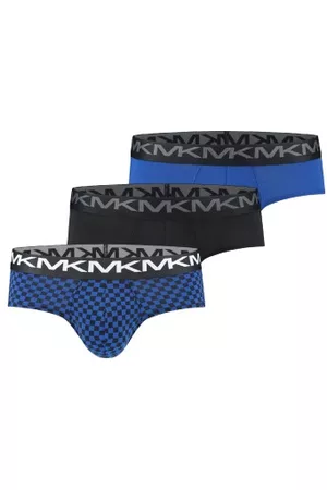 Michael Kors Kalsonger 3P Fashion Low Rise Brief Blå bomull Medium Herr