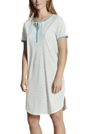 Calida Sweet Dreams Sleepshirt CL1 Vit Mönster bomull X-Small Dam