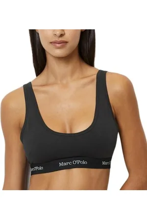 Marc O’ Polo Marc O Polo Scoop Neck Bralette BH Svart bomull Large Dam