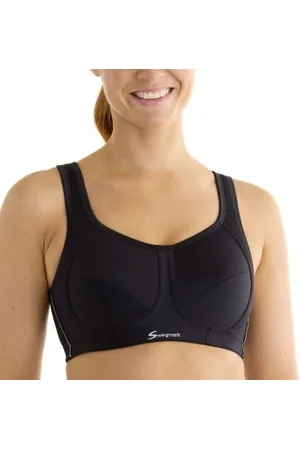 Elomi BH Energise Sports Bra Svart nylon D 100 Dam 