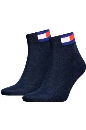 Tommy Hilfiger Tommy Men Uni Flag Quarter Sock Strumpor 2P Marin Strl 35/38