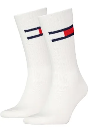 Tommy Hilfiger Tommy Men Uni TJ Flag Socks Strumpor 2P Vit Strl 35/38