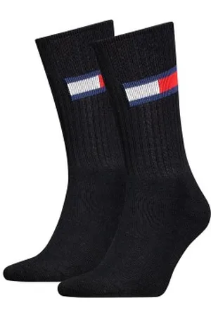 Tommy Hilfiger Tommy Men Uni TJ Flag Socks Strumpor 2P Svart Strl 35/38