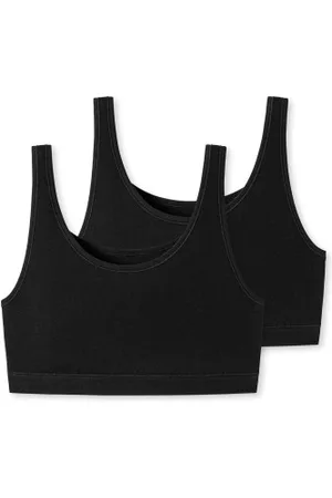 Schiesser BH 2P 95-5 Organic Cotton Bustier Top Svart bomull 34 Dam