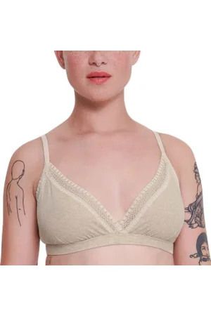 Sloggi BH GO Ribbed Lace Bralette Elfenben bomull X-Small Dam