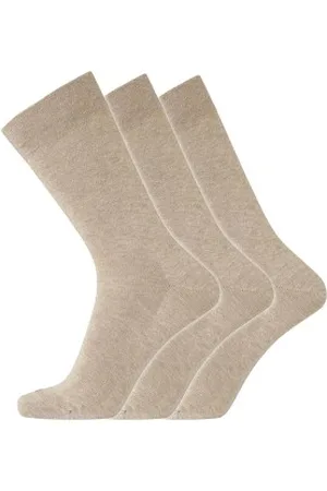 Dovre Strumpor 3P Cotton No-Elastic Socks Beige Strl 40/45 Herr